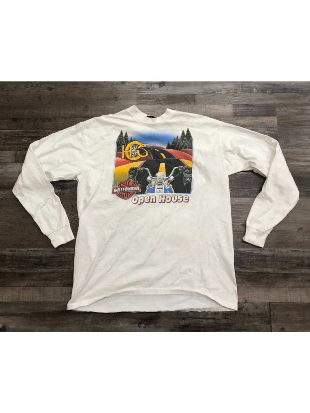 Vtg Vintage 1991 Harley Davidson Mens 3XL Tomahawk WI Long Sleeve T Shirt